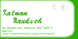 kalman mauksch business card